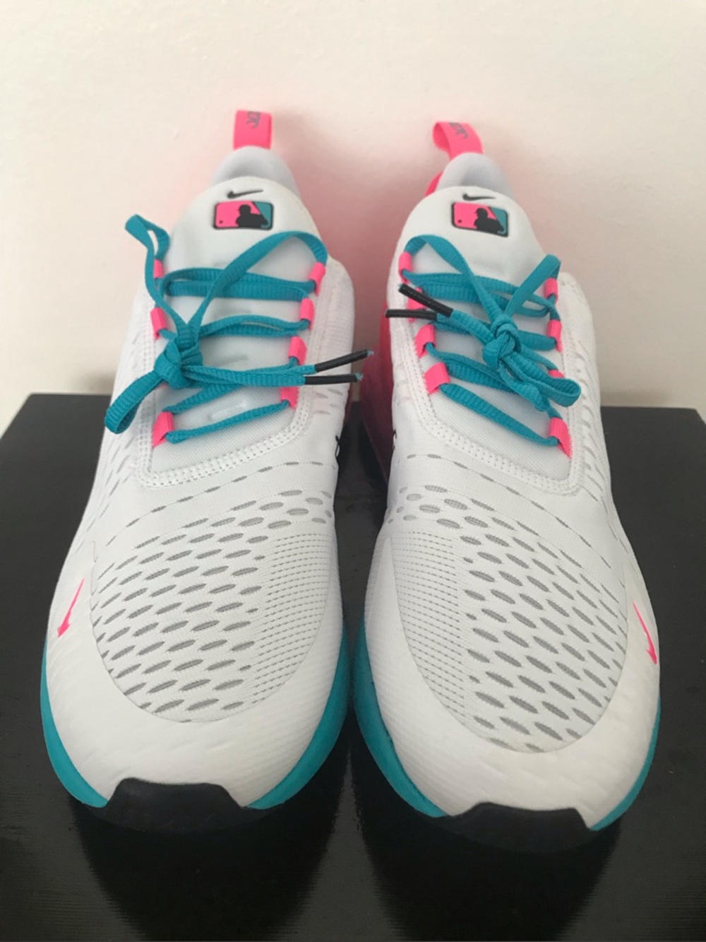 Size 11 Mens Nike Air Max 270 Miami Marlins City Connect Shoes White HQ8001-100 - Picture 2 of 7